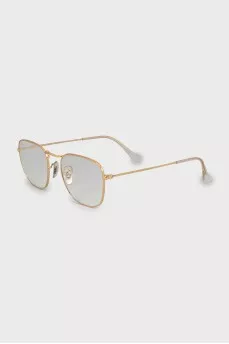 Gold-colored thin-frame glasses