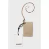 Beige leather cardholder with tag