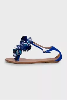 Suede flat sandals