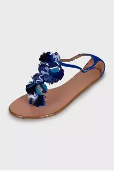 Suede flat sandals