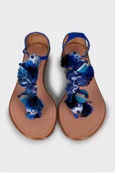 Suede flat sandals