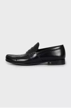 Men's black leather shoes