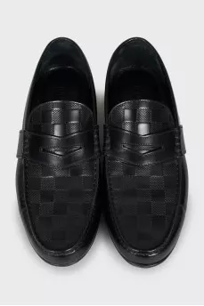Men's black leather shoes