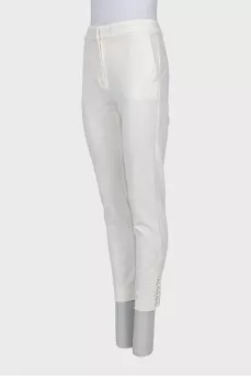 Slim fit white trousers