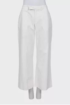 High waist wide leg trousers