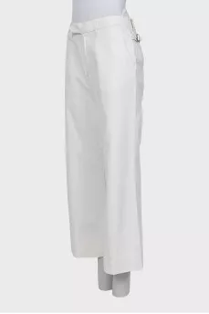 High waist wide leg trousers