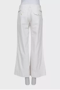 High waist wide leg trousers