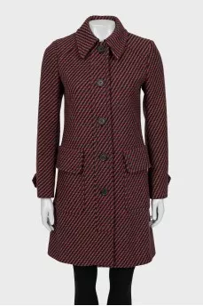 Single-breasted wool coat