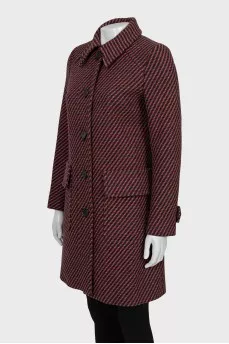 Single-breasted wool coat
