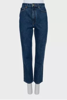 Mid rise blue jeans
