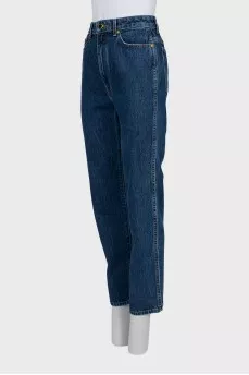 Mid rise blue jeans