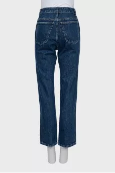Mid rise blue jeans