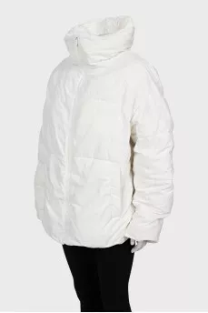 White jacket with high collar