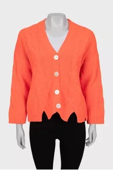 Cardigan in bright orange color