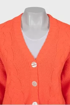 Cardigan in bright orange color