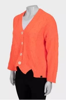 Cardigan in bright orange color