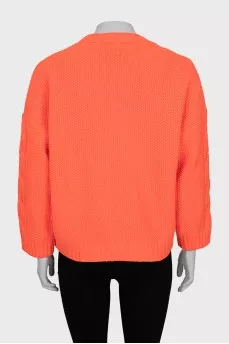 Cardigan in bright orange color