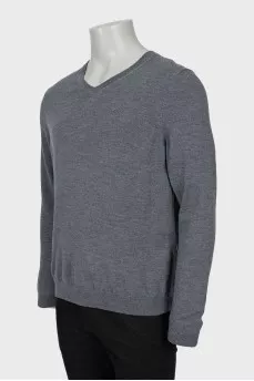 Men's grey wool jumper
