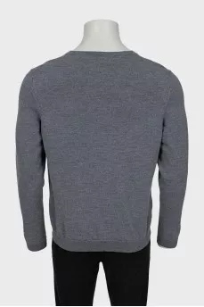 Men's grey wool jumper