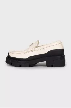 Black and white loafers