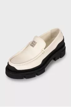 Black and white loafers