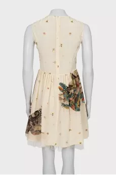 Silk dress with tulle