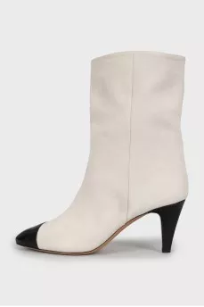 White leather boots