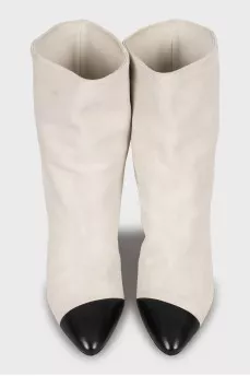 White leather boots
