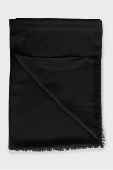 Black scarf made of wool and silk