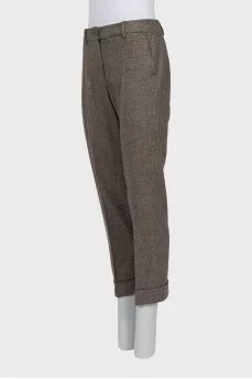 Brown herringbone trousers