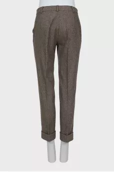 Brown herringbone trousers