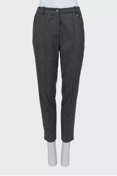 Gray trousers with a mid-rise