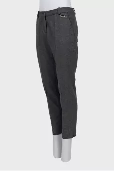 Gray trousers with a mid-rise