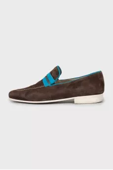 Men's brown suede loafers