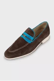 Men's brown suede loafers