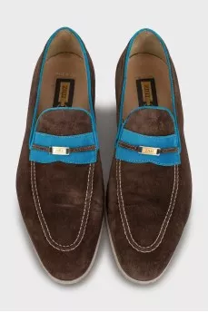 Men's brown suede loafers