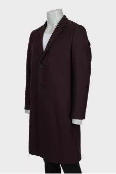 Men's coat in dark red color