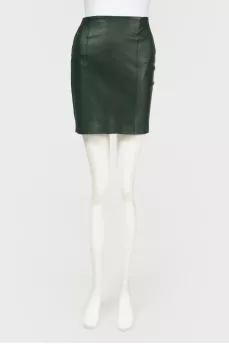 Leather fitted skirt