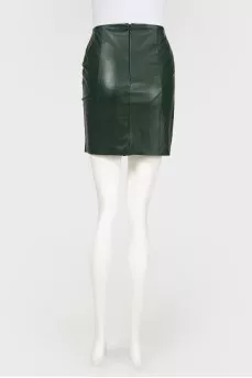 Leather fitted skirt