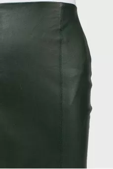 Leather fitted skirt