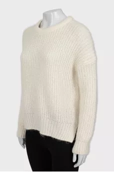Knitted sweater in white
