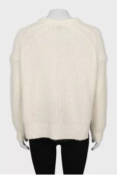 Knitted sweater in white