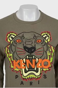 Cropped sweatshirt with embroidery
