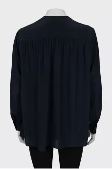 Black loose fit silk blouse