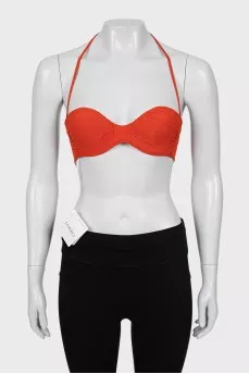 Orange swimsuit with tag