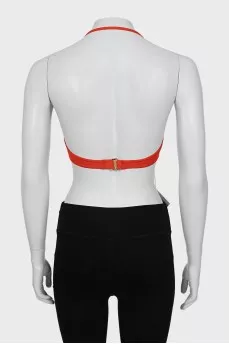 Orange swimsuit with tag