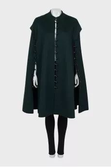 Green wool cape
