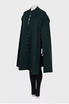 Green wool cape