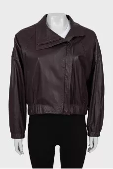 Dark red leather jacket
