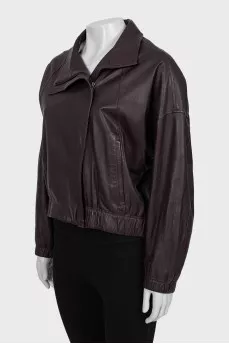 Dark red leather jacket
